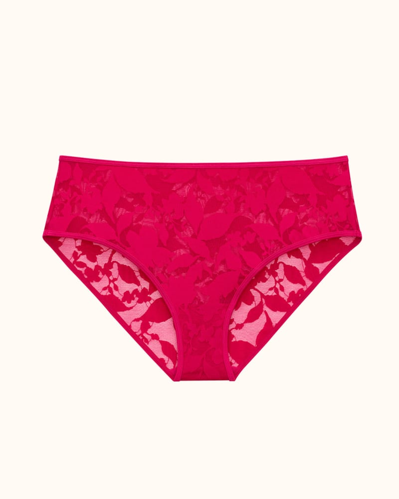 Front of a size LG Foliage Mid Rise Brief in hibiscus by ThirdLove. | dia_product_style_image_id:251508